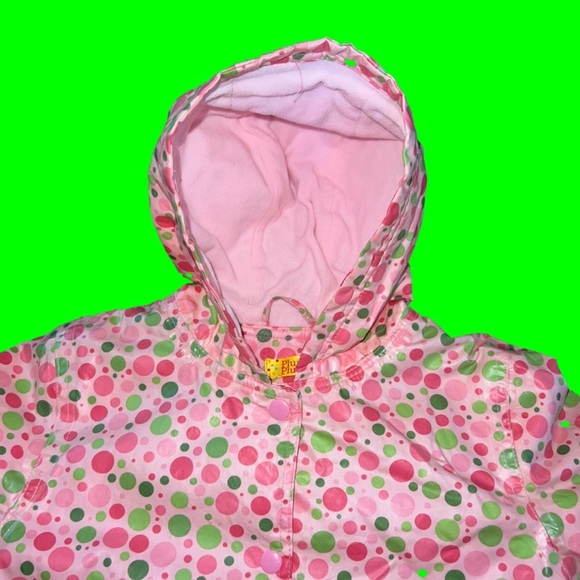 Little girl’s Pluie Pluie fleece lined, hooded raincoat - Picture 3 of 11
